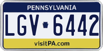 PA license plate LGV6442