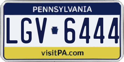 PA license plate LGV6444