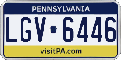 PA license plate LGV6446