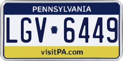 PA license plate LGV6449