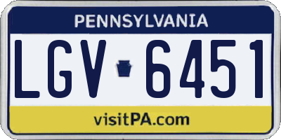 PA license plate LGV6451