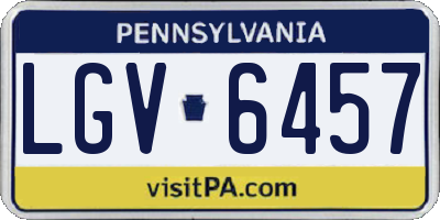 PA license plate LGV6457