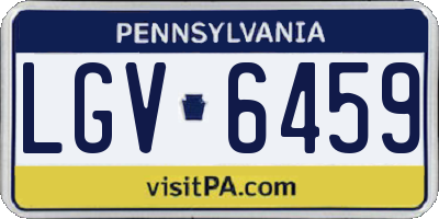 PA license plate LGV6459
