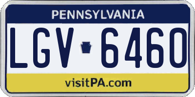 PA license plate LGV6460