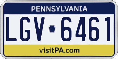 PA license plate LGV6461