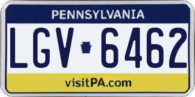 PA license plate LGV6462