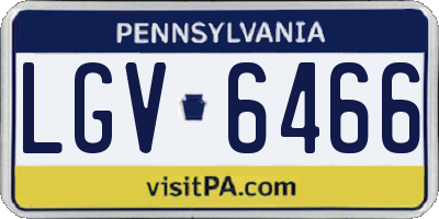 PA license plate LGV6466