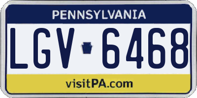 PA license plate LGV6468