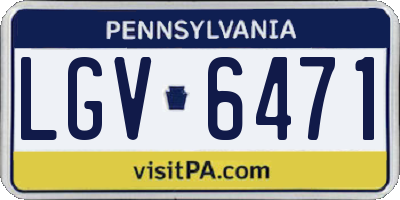 PA license plate LGV6471