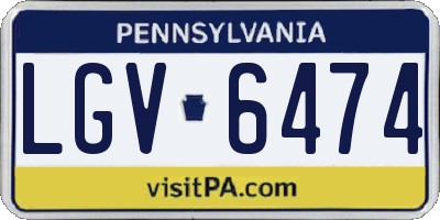 PA license plate LGV6474