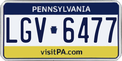 PA license plate LGV6477