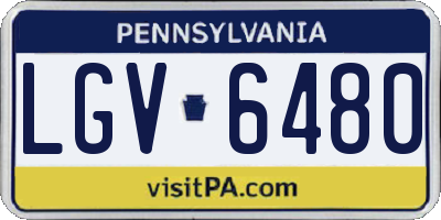 PA license plate LGV6480