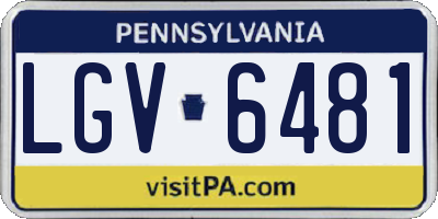 PA license plate LGV6481