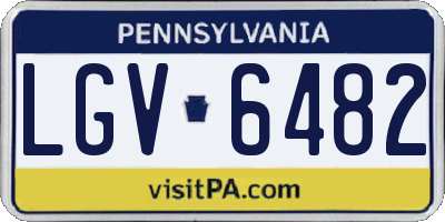 PA license plate LGV6482