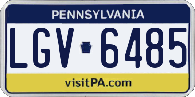 PA license plate LGV6485