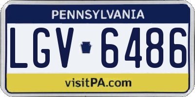 PA license plate LGV6486