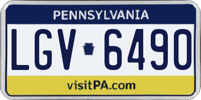 PA license plate LGV6490
