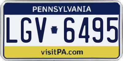 PA license plate LGV6495