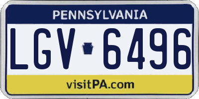 PA license plate LGV6496