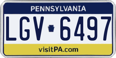 PA license plate LGV6497