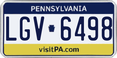 PA license plate LGV6498
