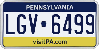 PA license plate LGV6499
