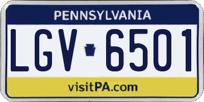 PA license plate LGV6501