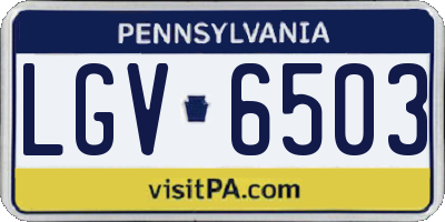 PA license plate LGV6503