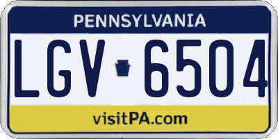 PA license plate LGV6504