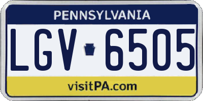 PA license plate LGV6505