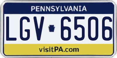 PA license plate LGV6506