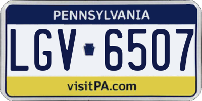 PA license plate LGV6507