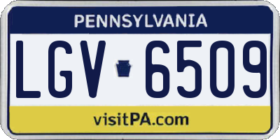 PA license plate LGV6509