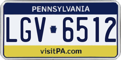 PA license plate LGV6512