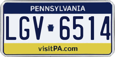 PA license plate LGV6514