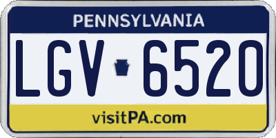 PA license plate LGV6520