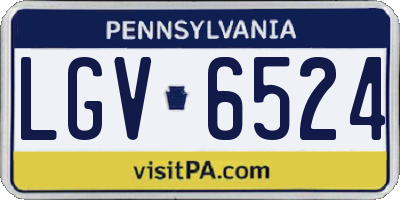 PA license plate LGV6524