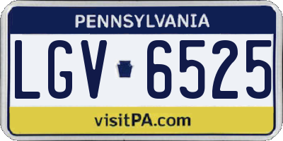 PA license plate LGV6525
