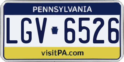 PA license plate LGV6526