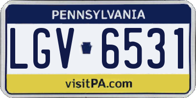 PA license plate LGV6531