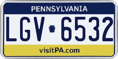 PA license plate LGV6532
