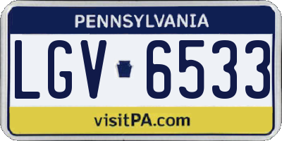 PA license plate LGV6533