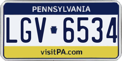 PA license plate LGV6534