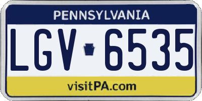 PA license plate LGV6535