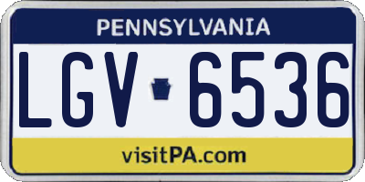 PA license plate LGV6536