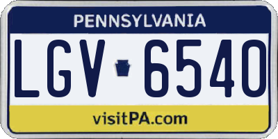 PA license plate LGV6540