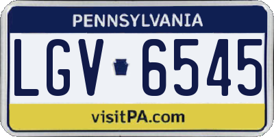 PA license plate LGV6545