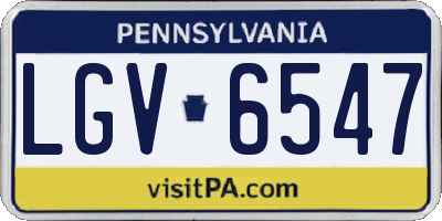 PA license plate LGV6547