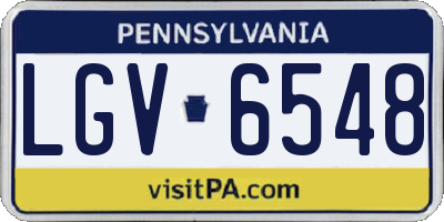 PA license plate LGV6548