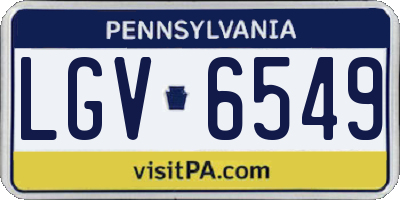 PA license plate LGV6549